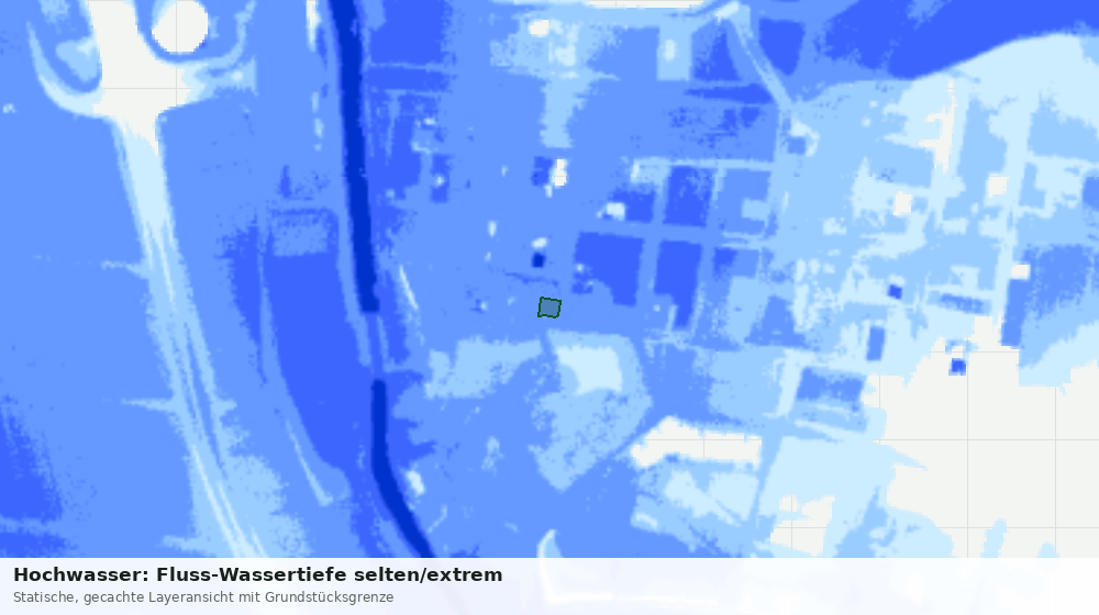 Statische Kartenansicht: Hochwasser: Fluss-Wassertiefe selten/extrem