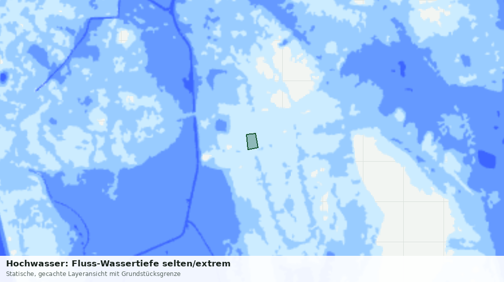 Statische Kartenansicht: Hochwasser: Fluss-Wassertiefe selten/extrem