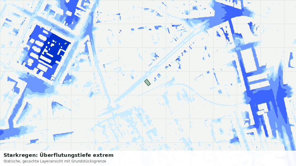 Statische Kartenansicht: Starkregen: Überflutungstiefe extrem
