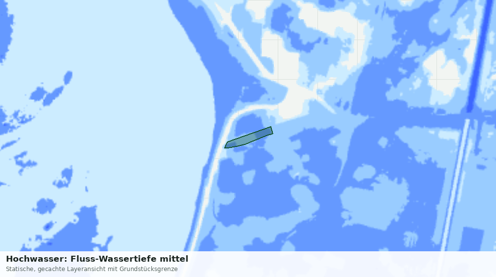 Statische Kartenansicht: Hochwasser: Fluss-Wassertiefe mittel
