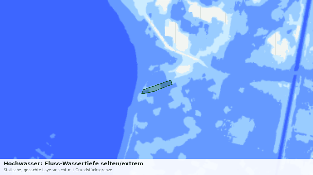 Statische Kartenansicht: Hochwasser: Fluss-Wassertiefe selten/extrem
