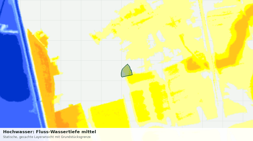Statische Kartenansicht: Hochwasser: Fluss-Wassertiefe mittel