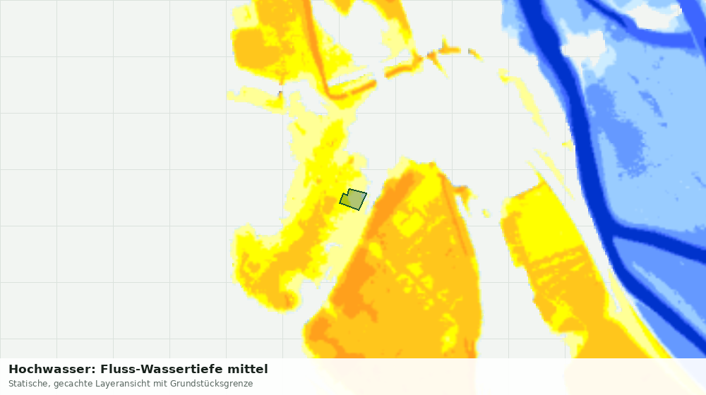 Statische Kartenansicht: Hochwasser: Fluss-Wassertiefe mittel