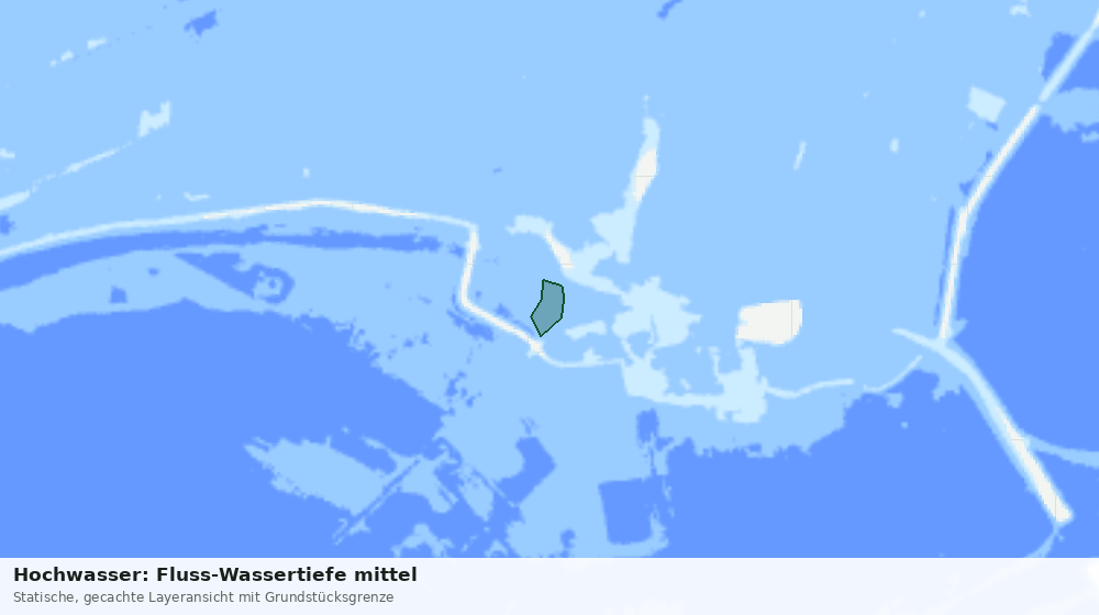Statische Kartenansicht: Hochwasser: Fluss-Wassertiefe mittel