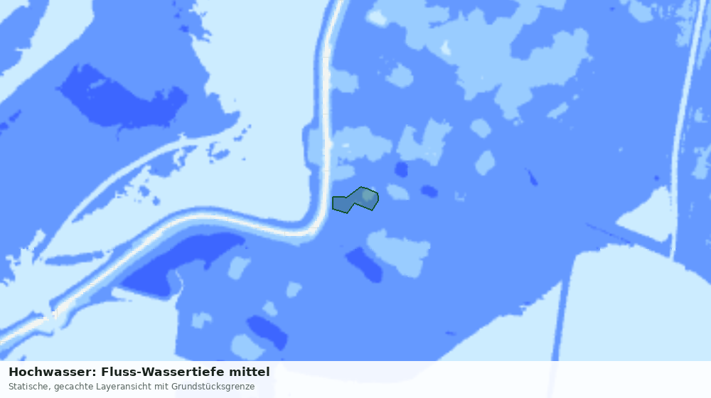 Statische Kartenansicht: Hochwasser: Fluss-Wassertiefe mittel