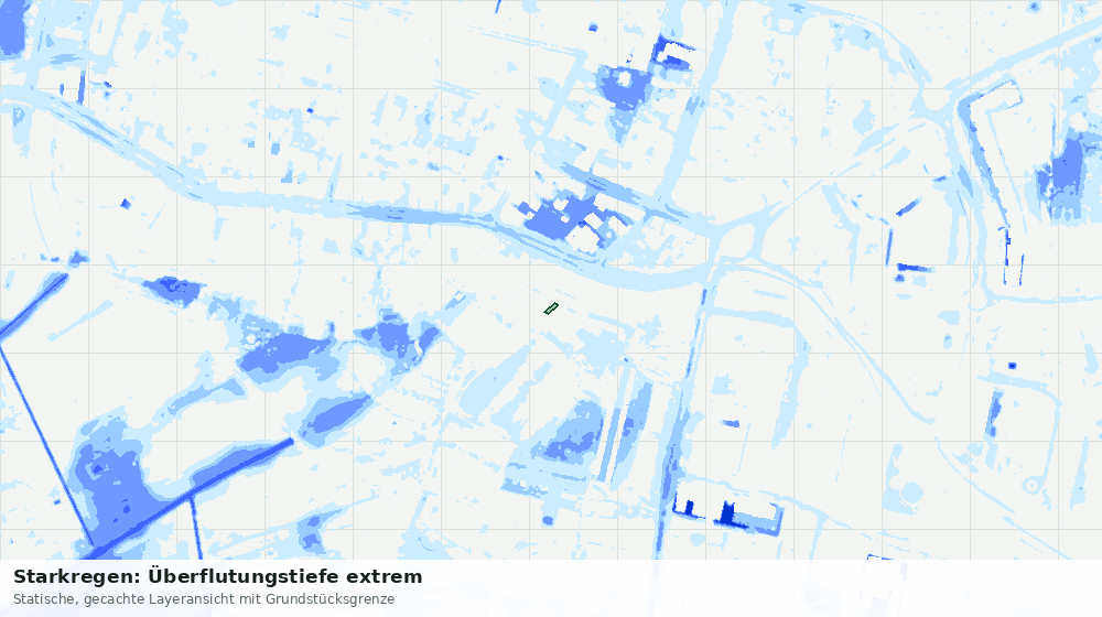 Statische Kartenansicht: Starkregen: Überflutungstiefe extrem