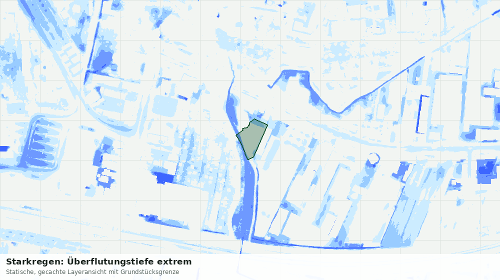 Statische Kartenansicht: Starkregen: Überflutungstiefe extrem