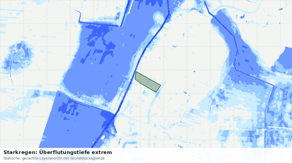 Statische Kartenansicht: Starkregen: Überflutungstiefe extrem
