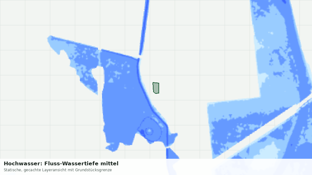 Statische Kartenansicht: Hochwasser: Fluss-Wassertiefe mittel