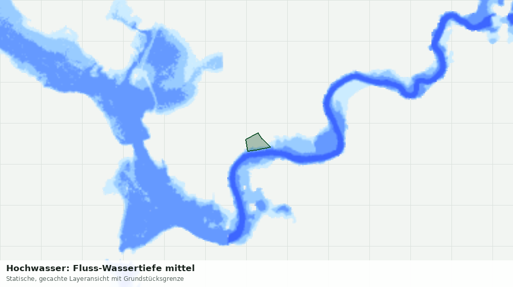 Statische Kartenansicht: Hochwasser: Fluss-Wassertiefe mittel