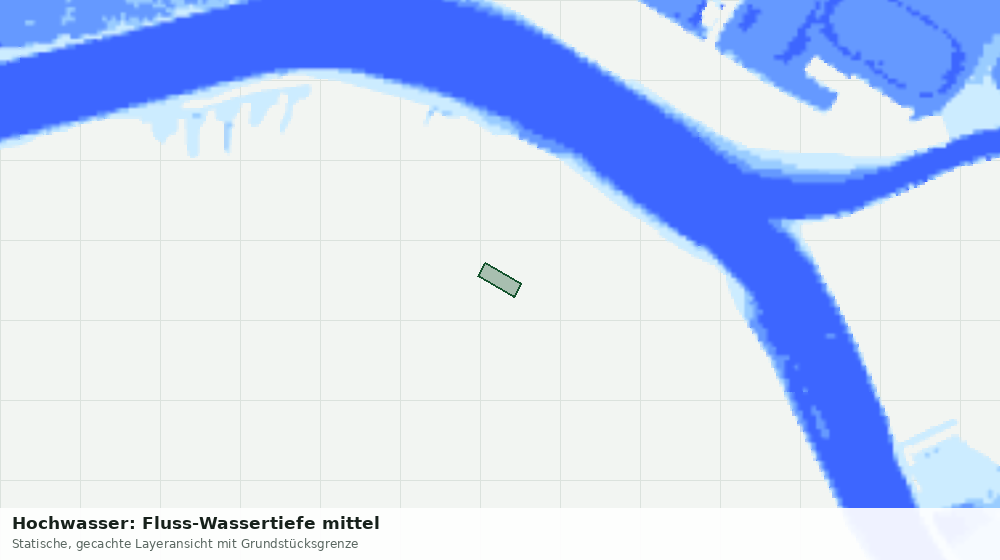 Statische Kartenansicht: Hochwasser: Fluss-Wassertiefe mittel