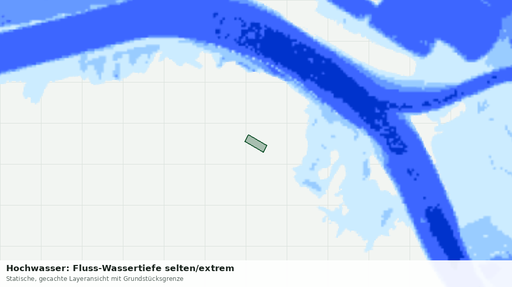 Statische Kartenansicht: Hochwasser: Fluss-Wassertiefe selten/extrem