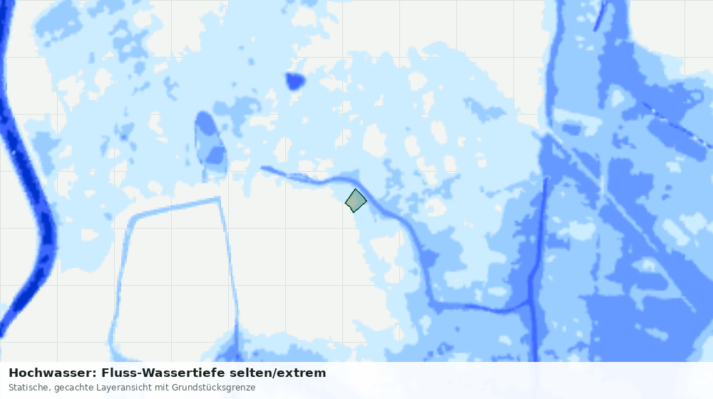 Statische Kartenansicht: Hochwasser: Fluss-Wassertiefe selten/extrem