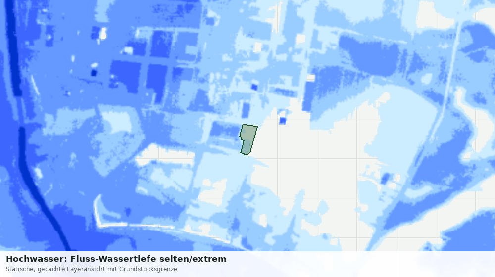 Statische Kartenansicht: Hochwasser: Fluss-Wassertiefe selten/extrem