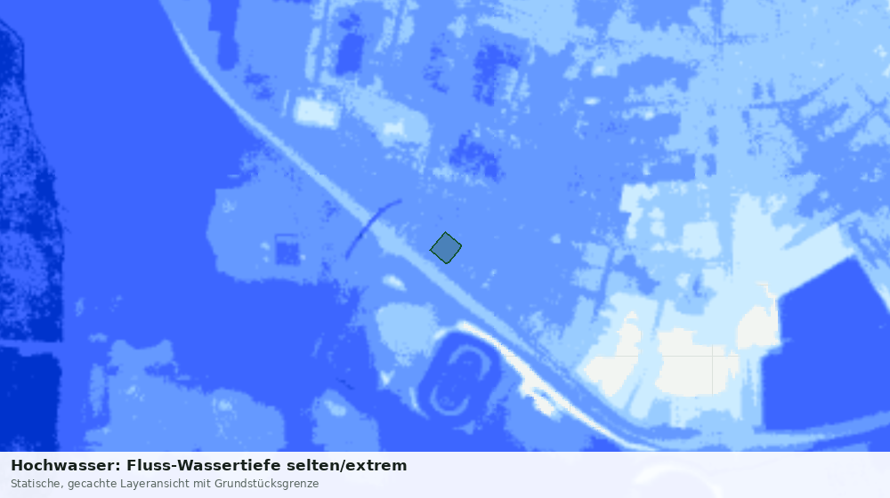 Statische Kartenansicht: Hochwasser: Fluss-Wassertiefe selten/extrem