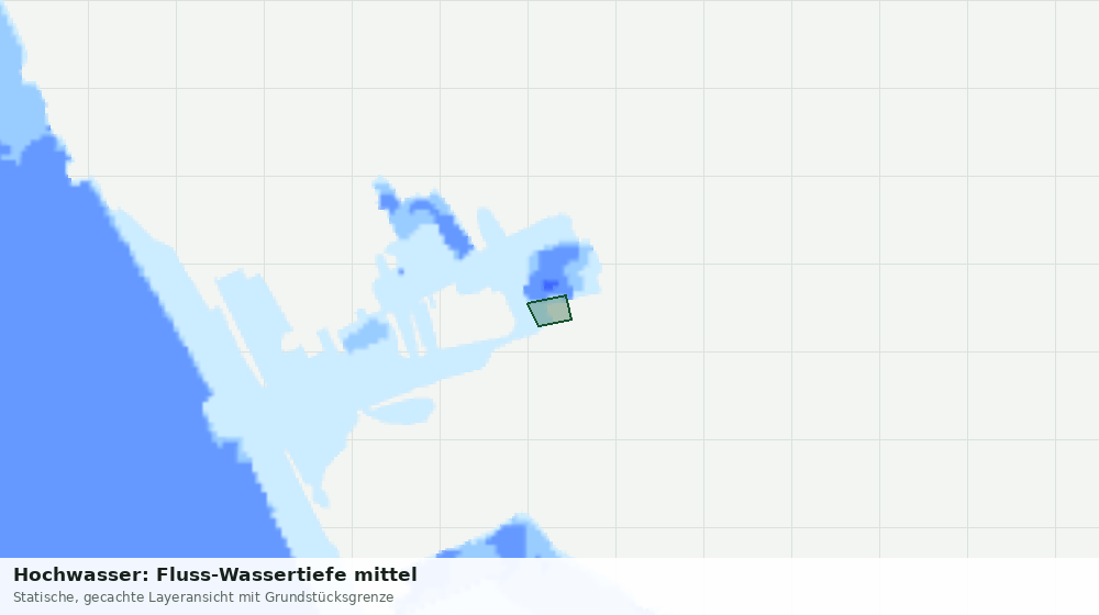 Statische Kartenansicht: Hochwasser: Fluss-Wassertiefe mittel