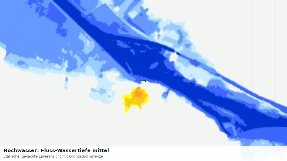 Statische Kartenansicht: Hochwasser: Fluss-Wassertiefe mittel