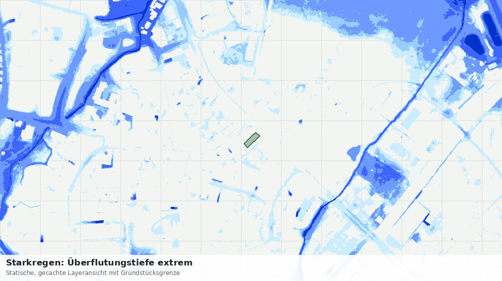 Statische Kartenansicht: Starkregen: Überflutungstiefe extrem