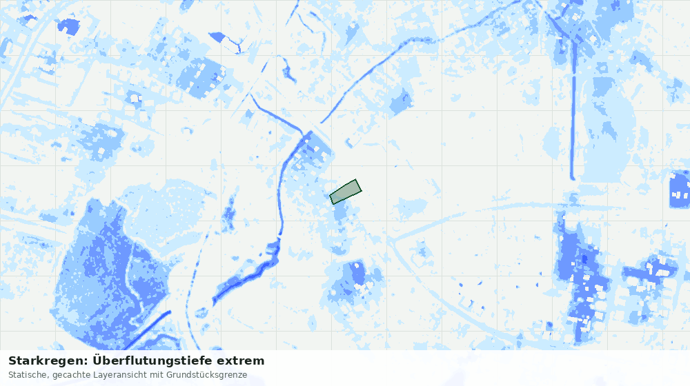 Statische Kartenansicht: Starkregen: Überflutungstiefe extrem