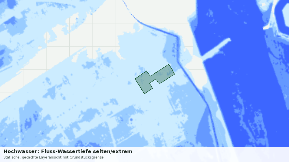Statische Kartenansicht: Hochwasser: Fluss-Wassertiefe selten/extrem
