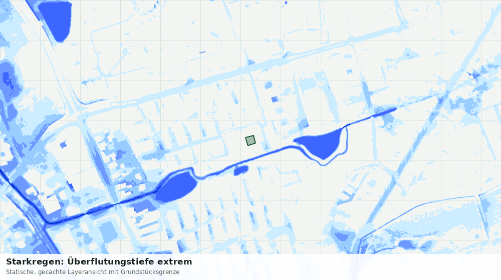 Statische Kartenansicht: Starkregen: Überflutungstiefe extrem