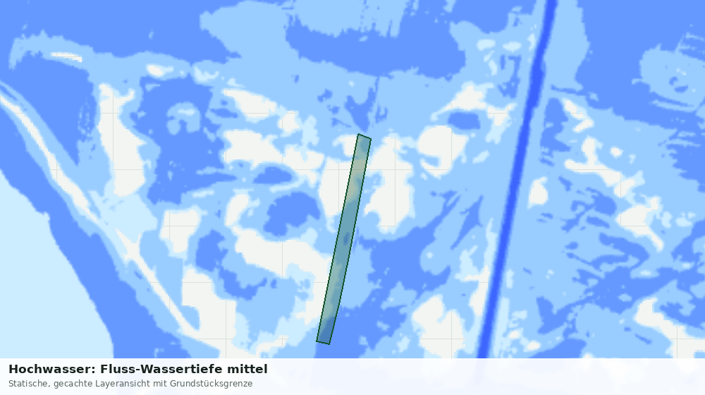 Statische Kartenansicht: Hochwasser: Fluss-Wassertiefe mittel