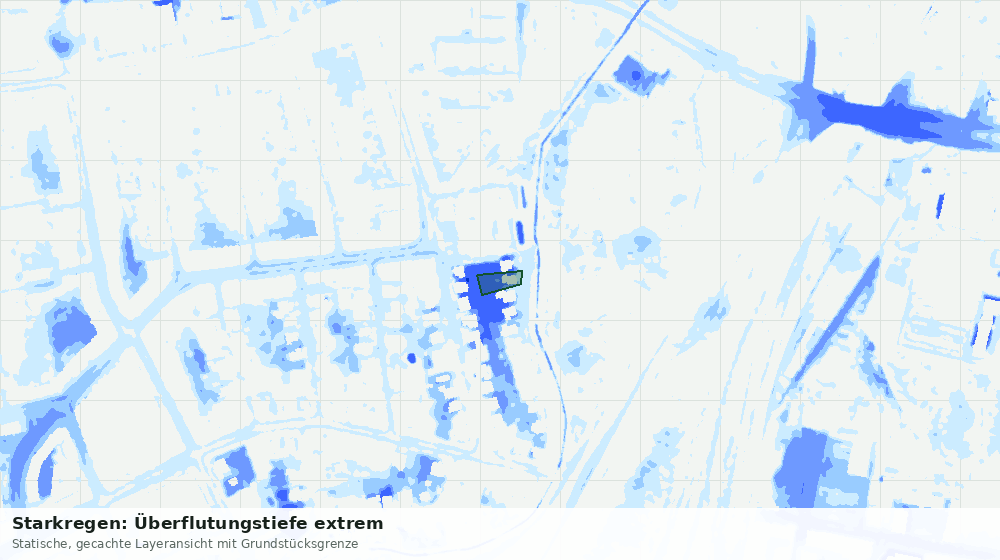 Statische Kartenansicht: Starkregen: Überflutungstiefe extrem