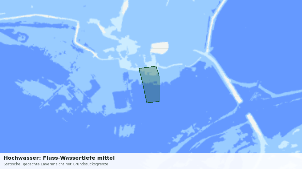 Statische Kartenansicht: Hochwasser: Fluss-Wassertiefe mittel