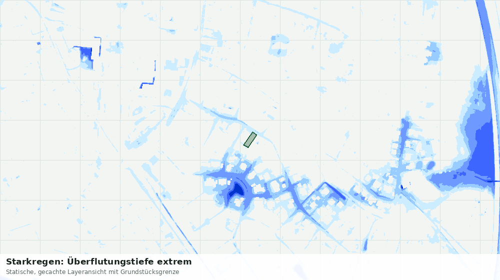 Statische Kartenansicht: Starkregen: Überflutungstiefe extrem