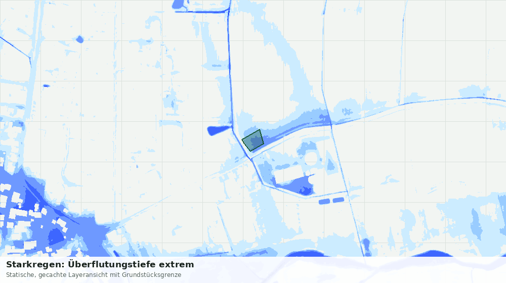 Statische Kartenansicht: Starkregen: Überflutungstiefe extrem