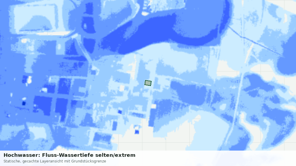 Statische Kartenansicht: Hochwasser: Fluss-Wassertiefe selten/extrem