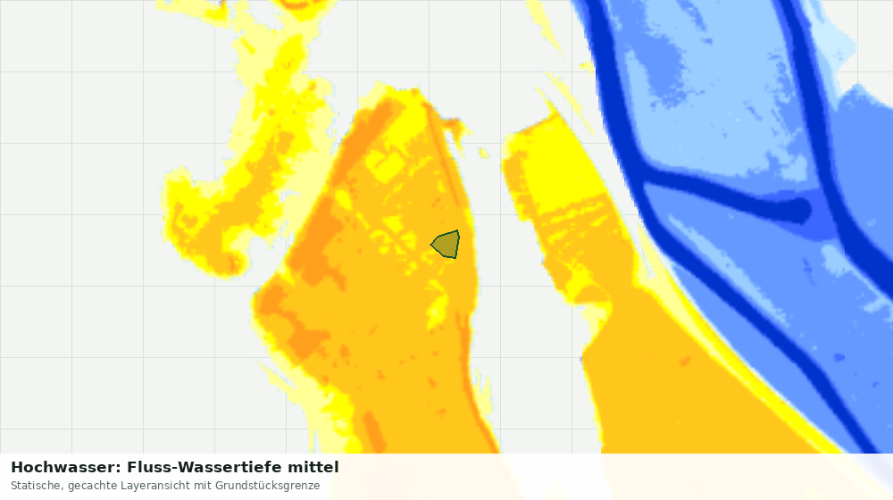 Statische Kartenansicht: Hochwasser: Fluss-Wassertiefe mittel