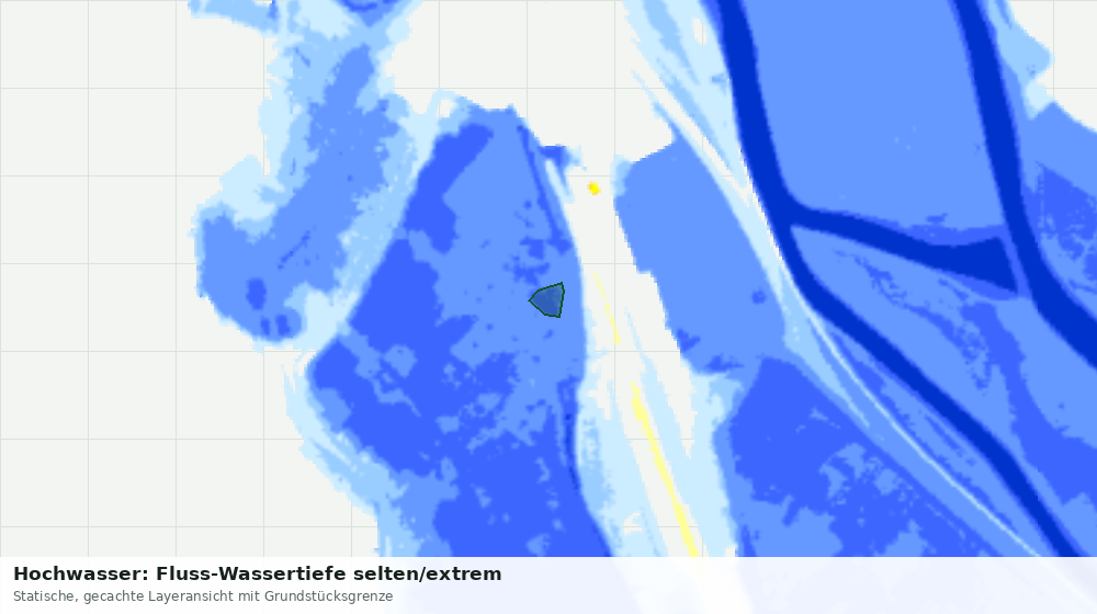 Statische Kartenansicht: Hochwasser: Fluss-Wassertiefe selten/extrem