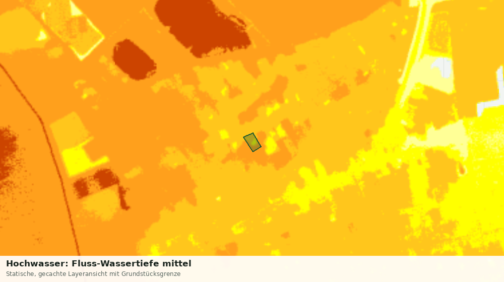 Statische Kartenansicht: Hochwasser: Fluss-Wassertiefe mittel