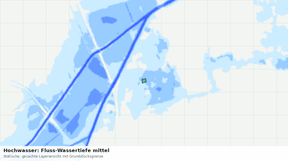 Statische Kartenansicht: Hochwasser: Fluss-Wassertiefe mittel