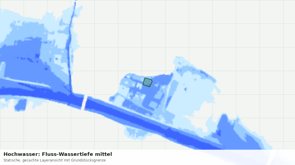 Statische Kartenansicht: Hochwasser: Fluss-Wassertiefe mittel