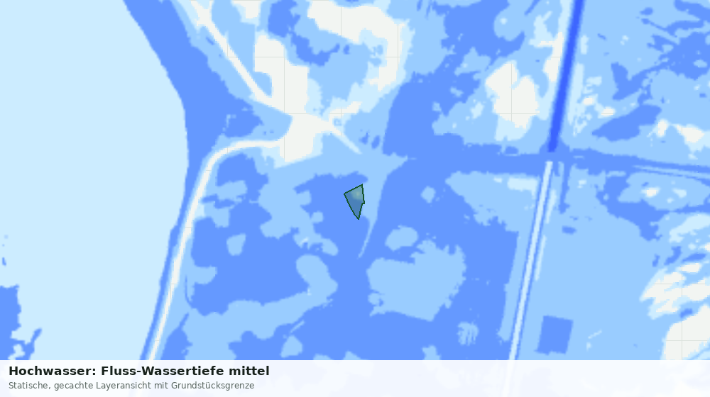 Statische Kartenansicht: Hochwasser: Fluss-Wassertiefe mittel