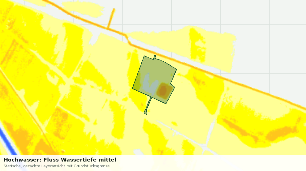 Statische Kartenansicht: Hochwasser: Fluss-Wassertiefe mittel