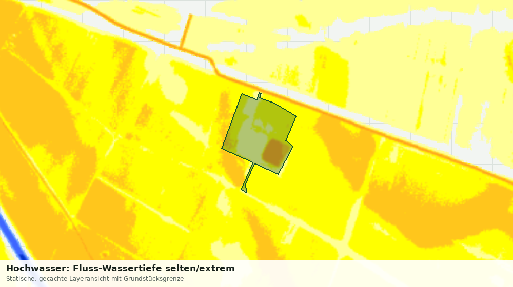 Statische Kartenansicht: Hochwasser: Fluss-Wassertiefe selten/extrem