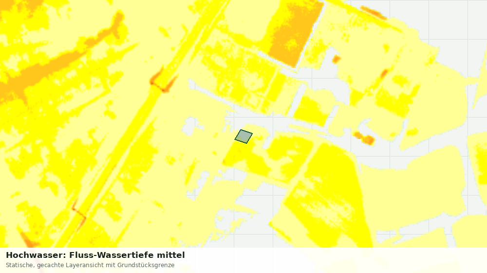 Statische Kartenansicht: Hochwasser: Fluss-Wassertiefe mittel