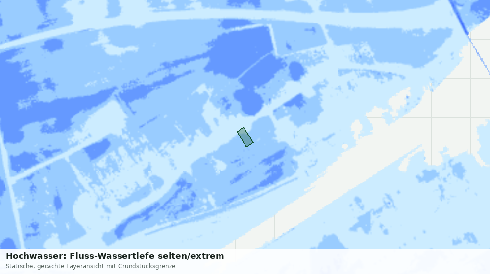 Statische Kartenansicht: Hochwasser: Fluss-Wassertiefe selten/extrem