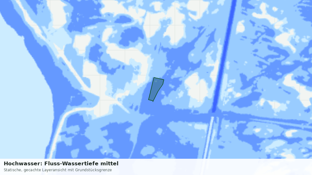 Statische Kartenansicht: Hochwasser: Fluss-Wassertiefe mittel