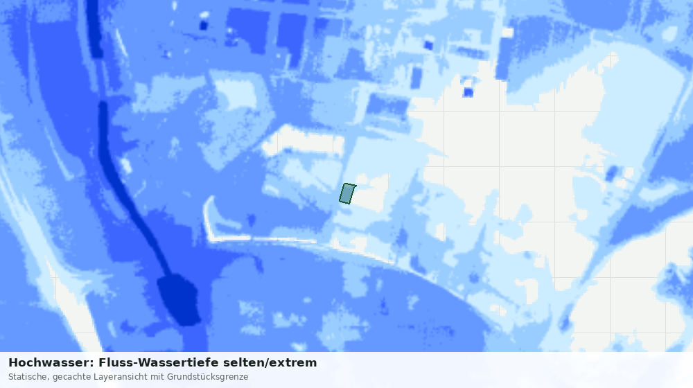 Statische Kartenansicht: Hochwasser: Fluss-Wassertiefe selten/extrem