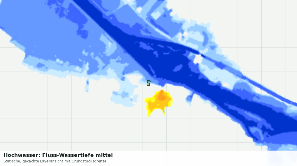 Statische Kartenansicht: Hochwasser: Fluss-Wassertiefe mittel