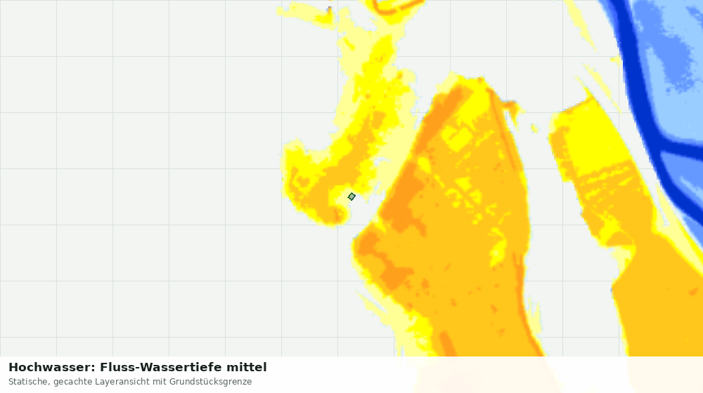 Statische Kartenansicht: Hochwasser: Fluss-Wassertiefe mittel