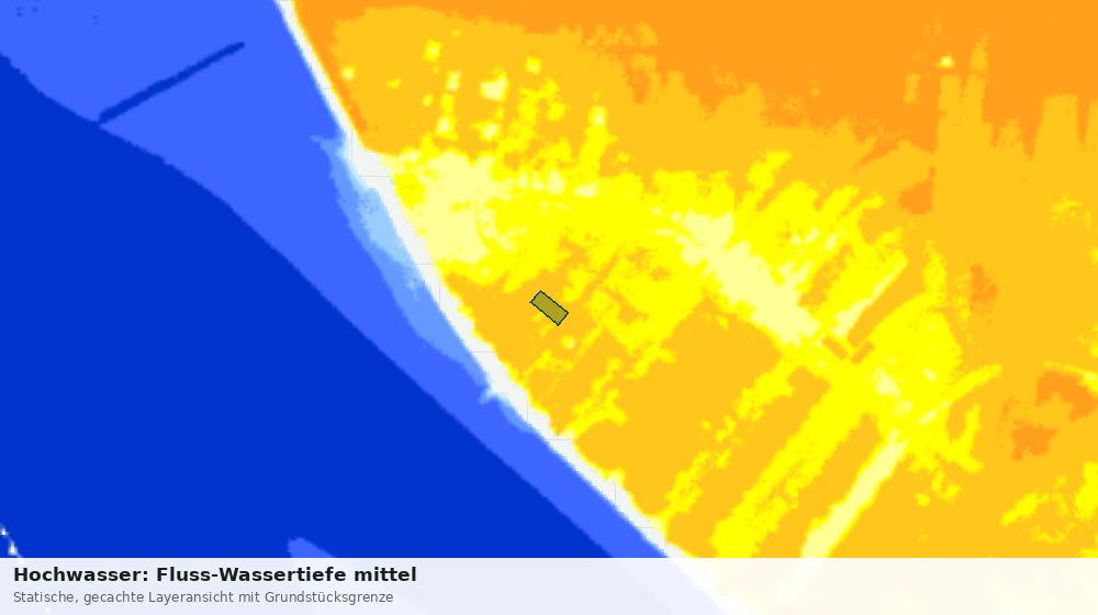 Statische Kartenansicht: Hochwasser: Fluss-Wassertiefe mittel
