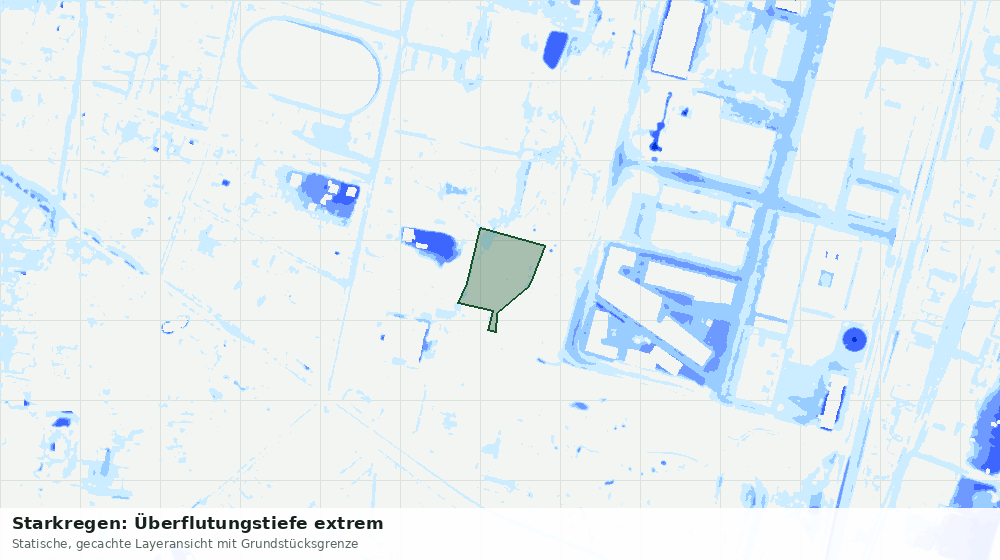 Statische Kartenansicht: Starkregen: Überflutungstiefe extrem