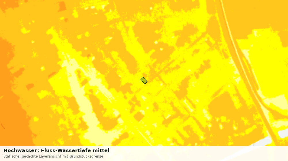 Statische Kartenansicht: Hochwasser: Fluss-Wassertiefe mittel