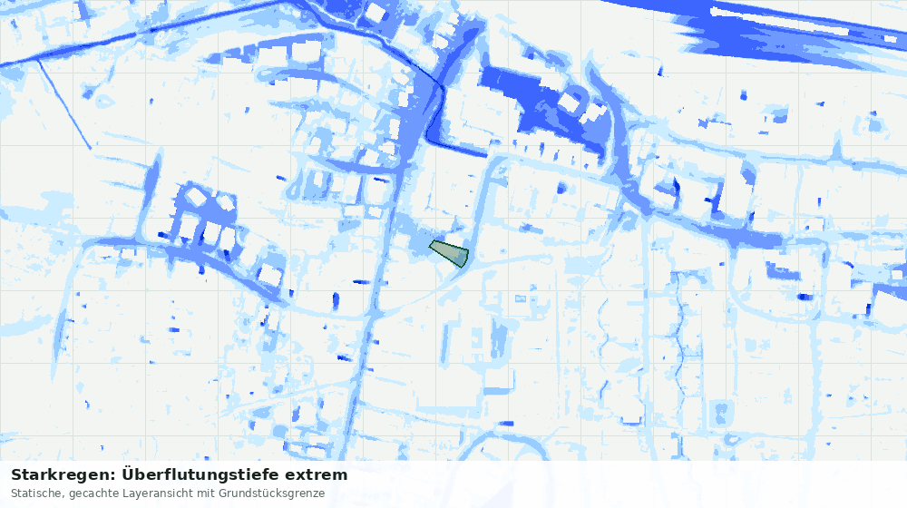 Statische Kartenansicht: Starkregen: Überflutungstiefe extrem