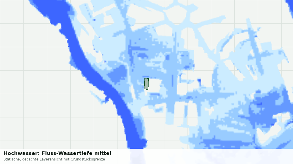 Statische Kartenansicht: Hochwasser: Fluss-Wassertiefe mittel